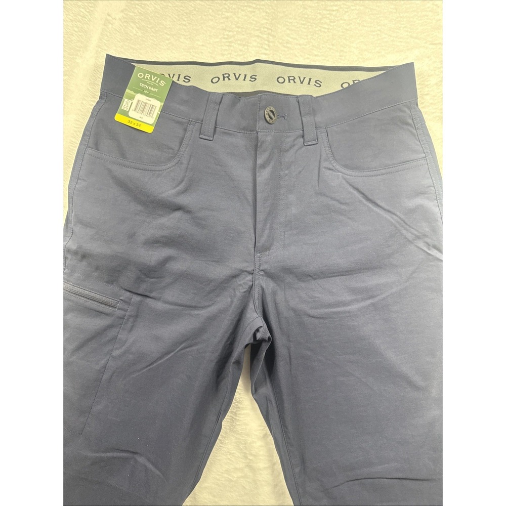 Orvis Tech Pants Mens 32x34 Blue Water Repellent Cargo Gorpcore Stretch 1716851